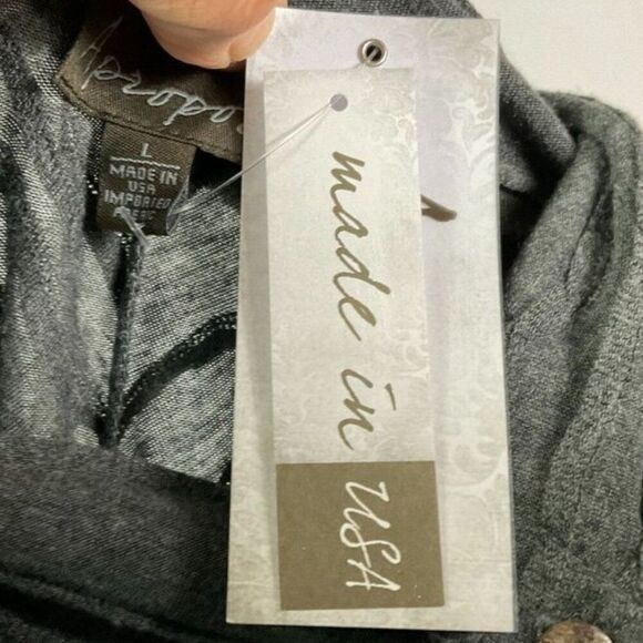 NWT Apropos Charcoal Gray Textured Women's Poncho Sweater Size L Polyester/Rayon - Picture 13 of 13